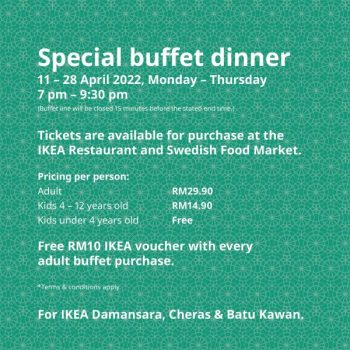 IKEA-Restaurant-Special-Buffet-Dinner-Promotion-1-350x350 - Beverages Food , Restaurant & Pub Johor Kedah Kelantan Kuala Lumpur Melaka Negeri Sembilan Pahang Penang Perak Perlis Promotions & Freebies Putrajaya Sabah Sarawak Selangor Terengganu 