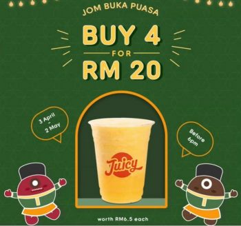 JUICY-Ramadan-Promotion-350x328 - Beverages Food , Restaurant & Pub Johor Kedah Kelantan Kuala Lumpur Melaka Negeri Sembilan Pahang Penang Perak Perlis Promotions & Freebies Putrajaya Sabah Sarawak Selangor Terengganu 