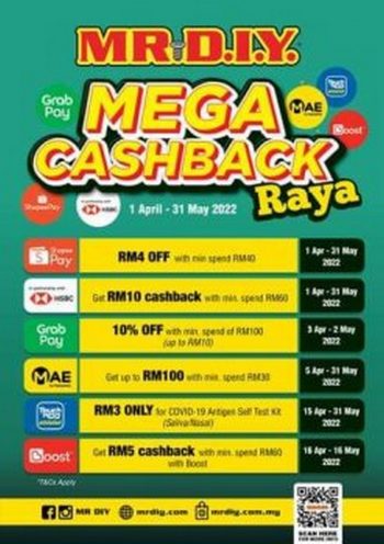 MR.DIY-Mega-Cashback-2022-Promotions-350x496 - Johor Kedah Kelantan Kuala Lumpur Melaka Negeri Sembilan Others Pahang Penang Perak Perlis Promotions & Freebies Putrajaya Sabah Sarawak Selangor Terengganu 