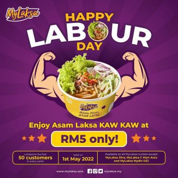 MyLaksa-Labour-Day-Promotion-350x350 - Beverages Food , Restaurant & Pub Johor Kedah Kelantan Kuala Lumpur Melaka Negeri Sembilan Pahang Penang Perak Perlis Promotions & Freebies Putrajaya Sabah Sarawak Selangor Terengganu 