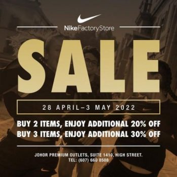 Nike-Factory-Store-Special-Sale-at-Johor-Premium-Outlets-350x350 - Apparels Fashion Accessories Fashion Lifestyle & Department Store Footwear Johor Malaysia Sales 