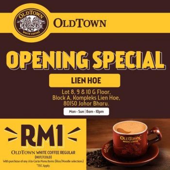 Oldtown-Re-Opening-Promotion-at-Lien-Hoe-350x350 - Beverages Food , Restaurant & Pub Johor Promotions & Freebies 