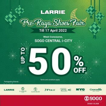 SOGO-Larrie-Pre-Raya-Shoes-Fair-Sale-at-Central-i-City-350x350 - Fashion Accessories Fashion Lifestyle & Department Store Footwear Malaysia Sales Selangor 