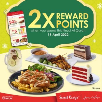 Secret-Recipe-Nuzul-Al-Quran-2X-Reward-Points-Promotion-350x350 - Beverages Food , Restaurant & Pub Johor Kedah Kelantan Kuala Lumpur Melaka Negeri Sembilan Pahang Penang Perak Perlis Promotions & Freebies Putrajaya Sabah Sarawak Selangor Terengganu 