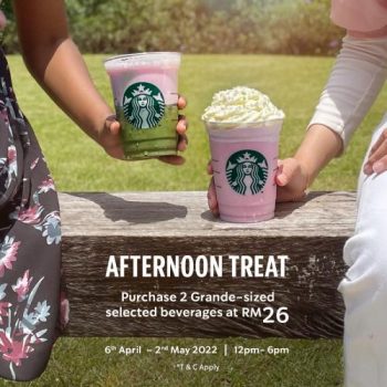 Starbucks-Afternoon-Treat-Promotion-350x350 - Beverages Food , Restaurant & Pub Johor Kedah Kelantan Kuala Lumpur Melaka Negeri Sembilan Pahang Penang Perak Perlis Promotions & Freebies Putrajaya Sabah Sarawak Selangor Terengganu 