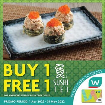 Sushi-Tei-Watsons-Member-Buy-1-FREE-1-Promotion-350x349 - Beverages Food , Restaurant & Pub Johor Kedah Kelantan Kuala Lumpur Melaka Negeri Sembilan Pahang Penang Perak Perlis Promotions & Freebies Putrajaya Sabah Sarawak Selangor Terengganu 