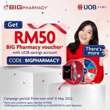 UOB-Open-Saving-Account-Free-RM50-Big-Pharmacy-Voucher-Promotion-350x350 - Bank & Finance Johor Kedah Kelantan Kuala Lumpur Melaka Negeri Sembilan Pahang Penang Perak Perlis Promotions & Freebies Putrajaya Sabah Sarawak Selangor Terengganu United Overseas Bank 