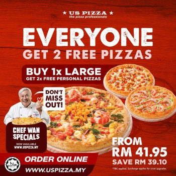US-Pizza-Free-2-Pizzas-Promotion-350x350 - Beverages Food , Restaurant & Pub Johor Kedah Kelantan Kuala Lumpur Melaka Negeri Sembilan Online Store Pahang Penang Perak Perlis Pizza Promotions & Freebies Putrajaya Sabah Sarawak Selangor Terengganu 