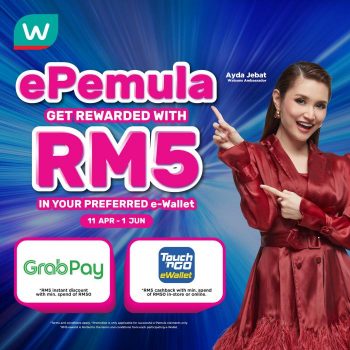 Watsons-ePemula-RM5-Cashback-Promotion-350x350 - Beauty & Health Health Supplements Johor Kedah Kelantan Kuala Lumpur Melaka Negeri Sembilan Online Store Pahang Penang Perak Perlis Personal Care Promotions & Freebies Putrajaya Sabah Sarawak Selangor Terengganu 