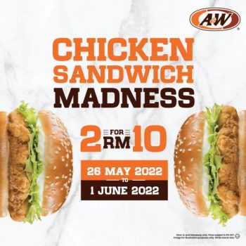 AW-Chicken-Sandwich-2-for-RM10-Promotion-350x350 - Beverages Food , Restaurant & Pub Johor Kedah Kelantan Kuala Lumpur Melaka Negeri Sembilan Pahang Penang Perak Perlis Promotions & Freebies Putrajaya Sabah Sarawak Selangor Terengganu 