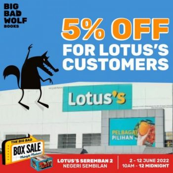 Big-Bad-Wolf-The-Big-Bad-Box-Sale-Lotuss-Customer-5-OFF-Promotion-1-350x350 - Books & Magazines Negeri Sembilan Promotions & Freebies Stationery 