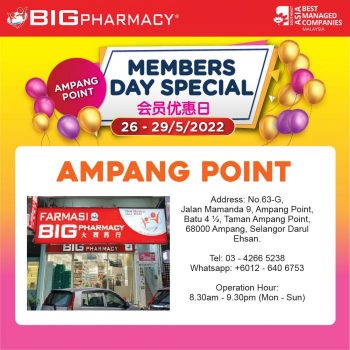 Big-Pharmacy-Ampang-Point-Members-Day-Promotion-350x350 - Beauty & Health Cosmetics Health Supplements Personal Care Promotions & Freebies Selangor 