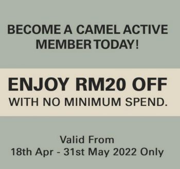 Camel-Active-RM20-OFF-Member-Promotion-350x330 - Fashion Accessories Fashion Lifestyle & Department Store Footwear Johor Kedah Kelantan Kuala Lumpur Melaka Negeri Sembilan Online Store Pahang Penang Perak Perlis Promotions & Freebies Putrajaya Sabah Sarawak Selangor Terengganu 