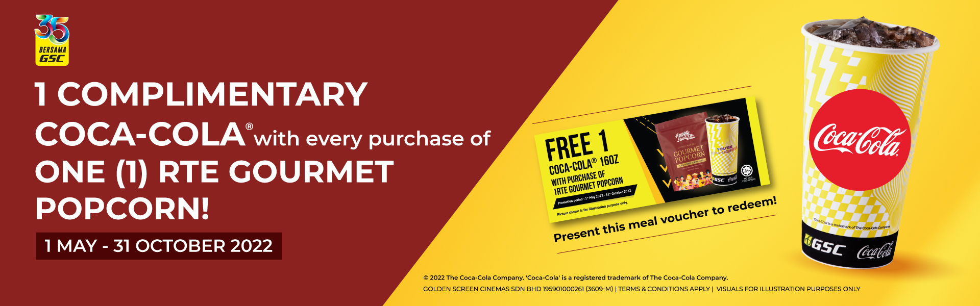 Now till 31 Oct 2022 GSC Coke With Meals Promo