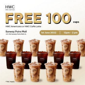 HWC-Coffee-Sunway-Putra-Mall-Free-100-Cups-Drink-Promotion-350x350 - Beverages Food , Restaurant & Pub Kuala Lumpur Promotions & Freebies Selangor 