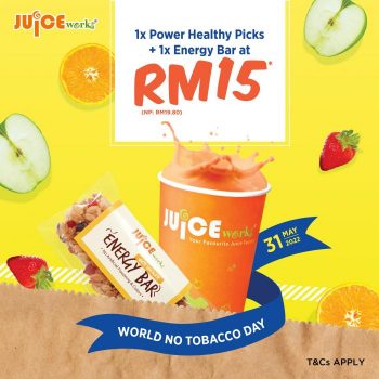 Juice-Works-World-No-Tobacco-Day-Promotion-350x350 - Beverages Food , Restaurant & Pub Johor Kedah Kelantan Kuala Lumpur Melaka Negeri Sembilan Pahang Penang Perak Perlis Promotions & Freebies Putrajaya Sabah Sarawak Selangor Terengganu 