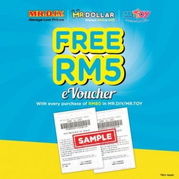 MR-DIY-MR-Toy-FREE-RM5-MR-Dollar-eVoucher-Promotion-350x350 - Johor Kedah Kelantan Kuala Lumpur Melaka Negeri Sembilan Pahang Penang Perak Perlis Promotions & Freebies Putrajaya Sabah Sarawak Selangor Terengganu 