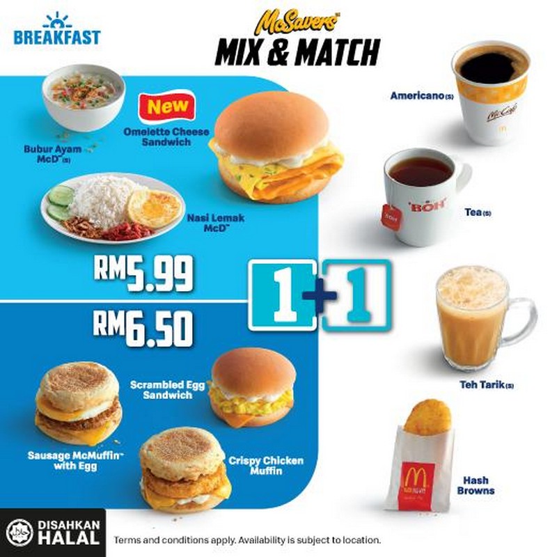 11 May 2022 Onward McDonald's McSavers Breakfast Mix & Match Deal