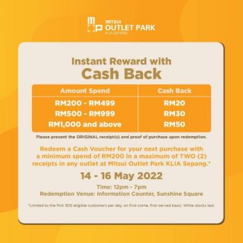 Mitsui-Outlet-Park-Instant-Reward-with-Cashback-Promotion-350x350 - Others Promotions & Freebies Selangor 
