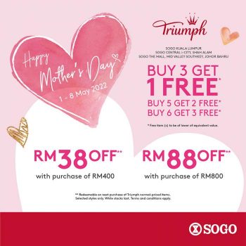 SOGO-Triumph-Mothers-Day-Sale-350x350 - Fashion Accessories Fashion Lifestyle & Department Store Johor Kuala Lumpur Lingerie Malaysia Sales Selangor Underwear 