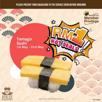 Sakae-Sushi-Member-Tamago-Sushi-at-RM1-Promotion-350x350 - Beverages Food , Restaurant & Pub Johor Kedah Kelantan Kuala Lumpur Melaka Negeri Sembilan Pahang Penang Perak Perlis Promotions & Freebies Putrajaya Sabah Sarawak Selangor Terengganu 