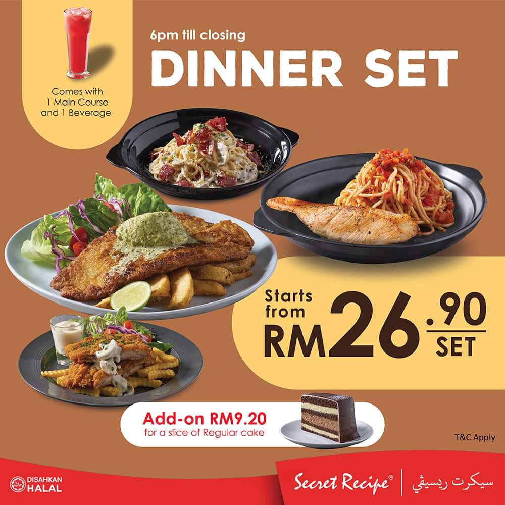 16 May 2022 Onward: Secret Recipe Dinner Set 2022 Deal