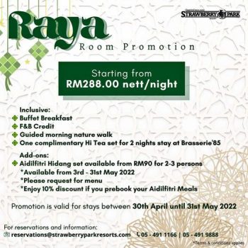 Strawberry-Park-Resort-Raya-Room-Promotion-350x350 - Hotels Pahang Promotions & Freebies Sports,Leisure & Travel 