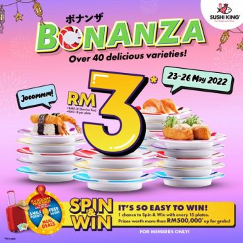 Sushi-King-Bonanza-Promotion-350x350 - Beverages Food , Restaurant & Pub Johor Kedah Kelantan Kuala Lumpur Melaka Negeri Sembilan Pahang Penang Perak Perlis Promotions & Freebies Putrajaya Sabah Sarawak Selangor Sushi Terengganu 