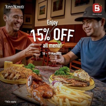 Tony-Romas-Bite-Bites-15-OFF-Promotion-350x350 - Beverages Food , Restaurant & Pub Johor Kedah Kelantan Kuala Lumpur Melaka Negeri Sembilan Pahang Penang Perak Perlis Promotions & Freebies Putrajaya Sabah Sarawak Selangor Terengganu 