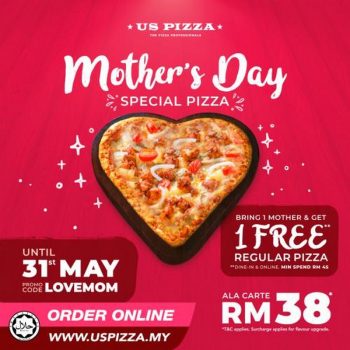 US-Pizza-Mothers-Day-Promotion-350x350 - Beverages Food , Restaurant & Pub Johor Kedah Kelantan Kuala Lumpur Melaka Negeri Sembilan Online Store Pahang Penang Perak Perlis Pizza Promotions & Freebies Putrajaya Sabah Sarawak Selangor Terengganu 