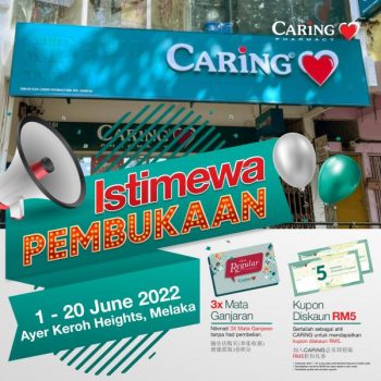 Caring-Pharmacy-Opening-Promotion-at-Ayer-Keroh-Heights-Melaka-350x350 - Beauty & Health Health Supplements Melaka Personal Care Promotions & Freebies 