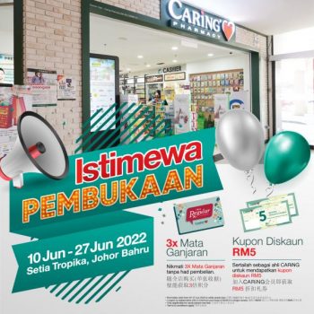 Caring-Pharmacy-Opening-Promotion-at-Setia-Tropika-Johor-Bahru-350x350 - Beauty & Health Cosmetics Health Supplements Johor Personal Care Promotions & Freebies Skincare 