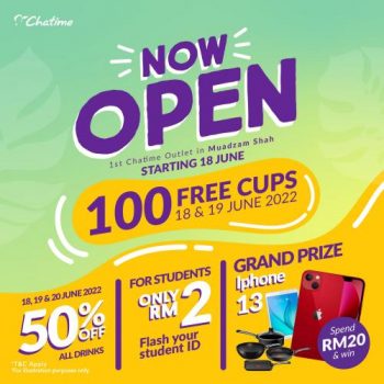 Chatime-Opening-Promotion-at-Muadzam-Shah-350x350 - Beverages Food , Restaurant & Pub Pahang Promotions & Freebies 