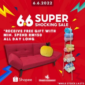 Homes-Harmony-Shopee-6.6-Super-Shocking-Sale-Promotion-350x350 - Furniture Home & Garden & Tools Home Decor Johor Kedah Kelantan Kuala Lumpur Melaka Negeri Sembilan Online Store Pahang Penang Perak Perlis Promotions & Freebies Putrajaya Sabah Sarawak Selangor Terengganu 