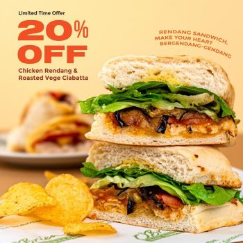 OBriens-Chicken-Rendang-Roasted-Vege-Ciabatta-20-off-Promotion-350x350 - Beverages Food , Restaurant & Pub Johor Kedah Kelantan Kuala Lumpur Melaka Negeri Sembilan Pahang Penang Perak Perlis Promotions & Freebies Putrajaya Sabah Sarawak Selangor Terengganu 