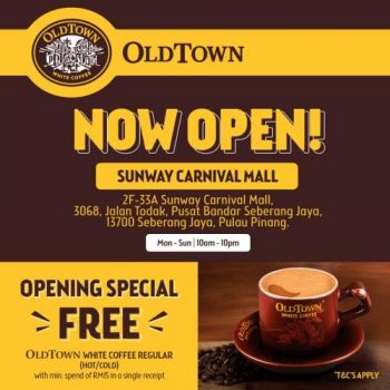 Oldtown-Opening-Promotion-at-Sunway-Carnival-Mall-350x350 - Beverages Food , Restaurant & Pub Penang Promotions & Freebies 