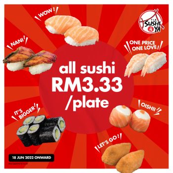 SushiI-YAs-Sushi-is-all-ONE-PRICE-Promo-350x350 - Beverages Food , Restaurant & Pub Johor Kedah Kelantan Kuala Lumpur Melaka Negeri Sembilan Pahang Penang Perak Perlis Promotions & Freebies Putrajaya Sabah Sarawak Selangor Sushi Terengganu 