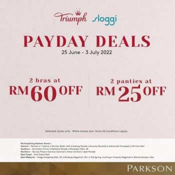 Triump-Sloggi-PayDay-Deals-at-Parkson-350x350 - Fashion Accessories Fashion Lifestyle & Department Store Johor Kedah Kelantan Kuala Lumpur Lingerie Malaysia Sales Melaka Negeri Sembilan Pahang Penang Perak Perlis Promotions & Freebies Putrajaya Sabah Sarawak Selangor Terengganu Underwear 