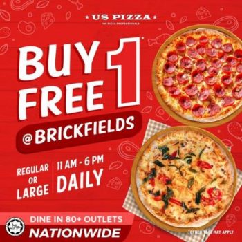 US-Pizza-Brickfields-Buy-1-Free-1-Promotion-350x350 - Beverages Food , Restaurant & Pub Kuala Lumpur Pizza Promotions & Freebies Selangor 