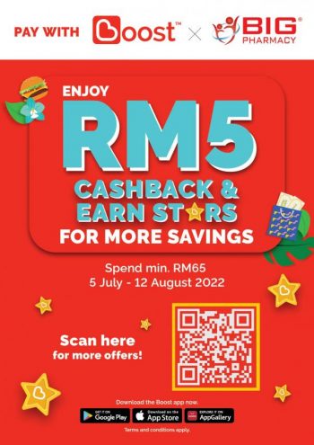 Big-Pharmacy-Boost-RM5-Cashback-Earn-Stars-Promotion-350x495 - Beauty & Health Health Supplements Johor Kedah Kelantan Kuala Lumpur Melaka Negeri Sembilan Pahang Penang Perak Perlis Personal Care Promotions & Freebies Putrajaya Sabah Sarawak Selangor Terengganu 