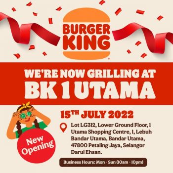 Burger-King-Opening-Special-at-1-Utama-350x350 - Beverages Burger Food , Restaurant & Pub Promotions & Freebies Selangor 