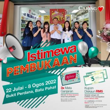 Caring-Pharmacy-Opening-Promotion-at-Bukit-Perdana-Batu-Pahat-1-1-350x350 - Beauty & Health Health Supplements Johor Personal Care Promotions & Freebies 