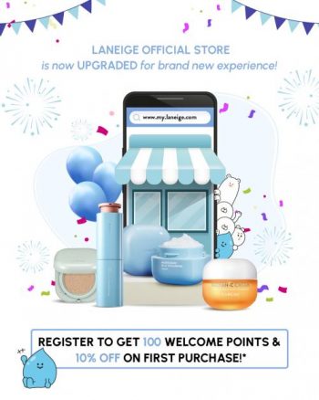 LANEIGE-Online-10-OFF-On-First-Purchase-Promotion-350x438 - Beauty & Health Cosmetics Johor Kedah Kelantan Kuala Lumpur Melaka Negeri Sembilan Online Store Pahang Penang Perak Perlis Personal Care Promotions & Freebies Putrajaya Sabah Sarawak Selangor Skincare Terengganu 