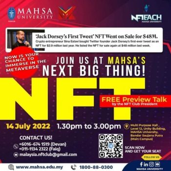Mahsa-University-Metaverse-with-NFT-350x350 - Events & Fairs Others Selangor 