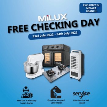 Milux-Free-Checking-Day-350x350 - Electronics & Computers Home Appliances Kitchen Appliances Melaka Promotions & Freebies 
