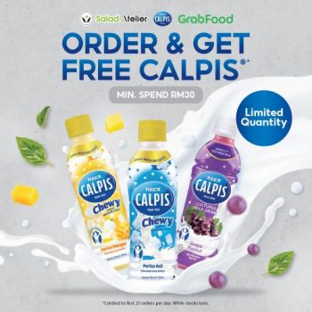 Salad-Atelier-GrabFood-FREE-Calpis-Chewy-Promotion-350x350 - Beverages Food , Restaurant & Pub Johor Kedah Kelantan Kuala Lumpur Melaka Negeri Sembilan Pahang Penang Perak Perlis Promotions & Freebies Putrajaya Sabah Sarawak Selangor Terengganu 