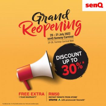 SenQ-Grand-Reopening-Promotion-at-Sunway-Carnival-Mall-350x350 - Computer Accessories Electronics & Computers Home Appliances IT Gadgets Accessories Kitchen Appliances Penang Promotions & Freebies 