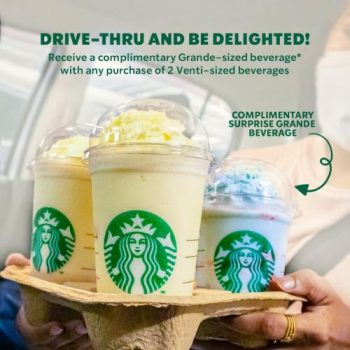 Starbucks-Drive-Thru-Day-Free-Grande-Beverage-Promotion-350x350 - Beverages Food , Restaurant & Pub Johor Kedah Kelantan Kuala Lumpur Melaka Negeri Sembilan Pahang Penang Perak Perlis Promotions & Freebies Putrajaya Sabah Sarawak Selangor Terengganu 