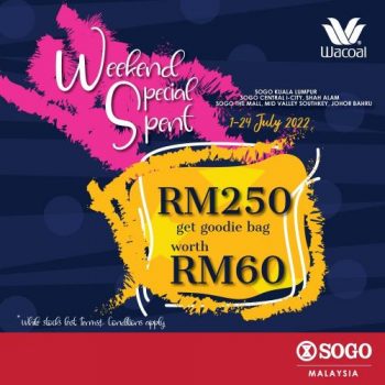 Wacoal-Weekend-Special-Spent-Promotion-at-SOGO-350x350 - Fashion Accessories Fashion Lifestyle & Department Store Johor Kuala Lumpur Lingerie Promotions & Freebies Selangor Underwear 