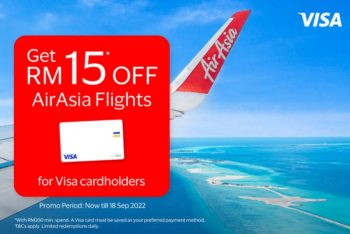 AirAsia-RM15-off-Promo-with-Visa-Card-350x234 - Johor Kedah Kelantan Kuala Lumpur Melaka Promotions & Freebies 